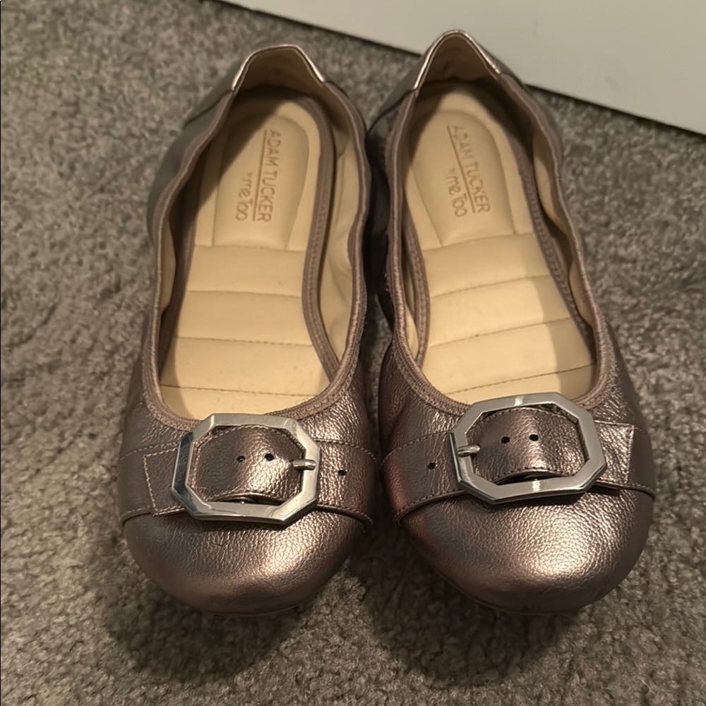 Adam Tucker bronze/gold Flats with Decorative Buckle